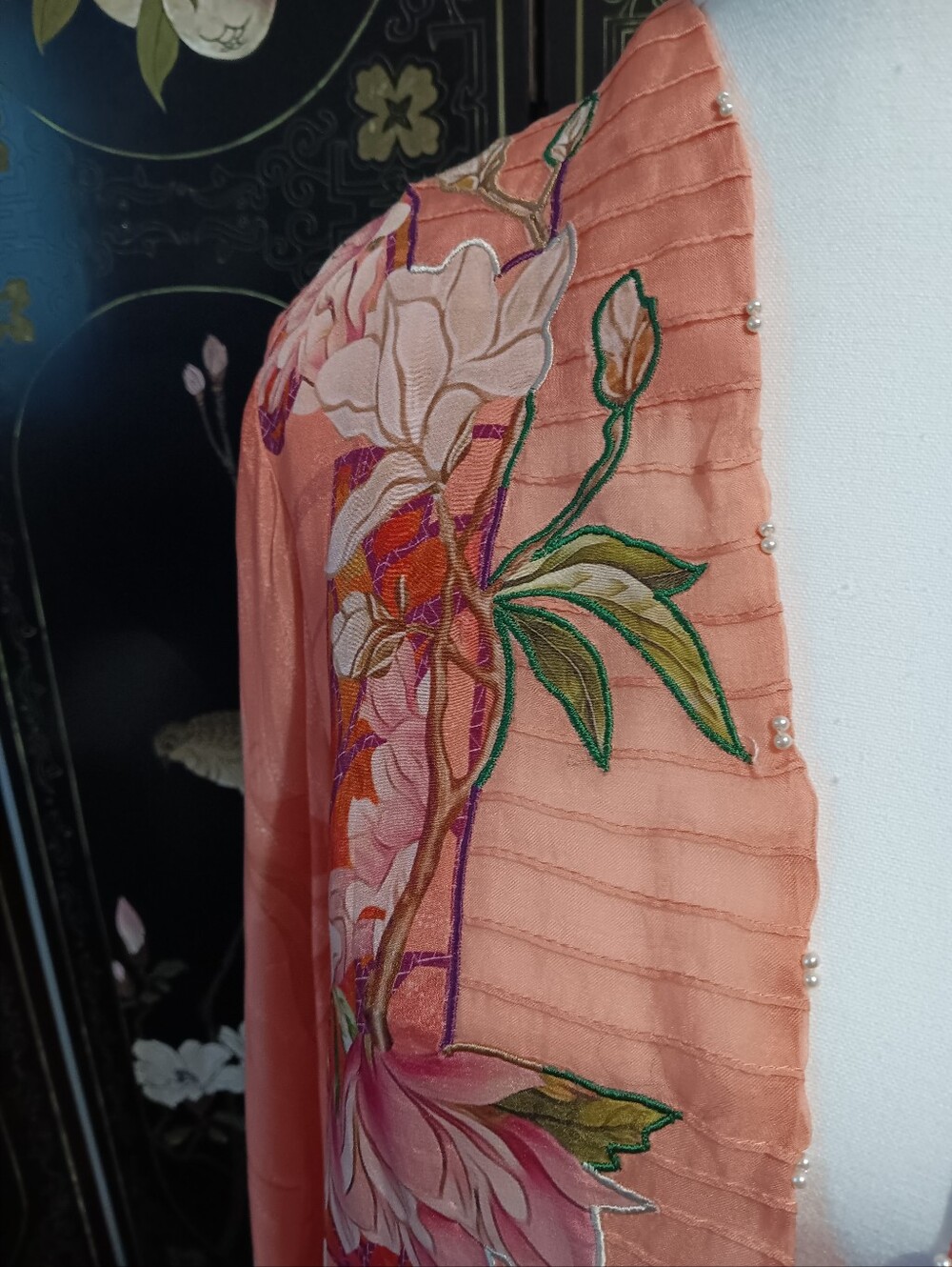 Sapphire Coral Floral Printed Kimono - Picture 4 of 10